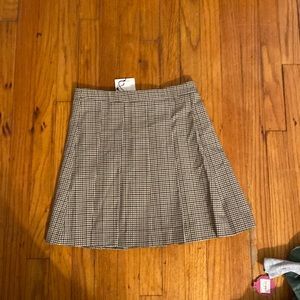 Pleaded skirt,, checkerboard, blue, green, and brown